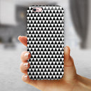 The All Over Black Micro Triangles iPhone 6/6s or 6/6s Plus 2-Piece Hybrid INK-Fuzed Case