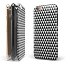 The All Over Black Micro Triangles iPhone 6/6s or 6/6s Plus 2-Piece Hybrid INK-Fuzed Case