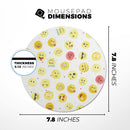 The All Over Emoji Pattern// WaterProof Rubber Foam Backed Anti-Slip Mouse Pad for Home Work Office or Gaming Computer Desk