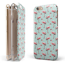 The All Over Mint Flamingo Pattern iPhone 6/6s or 6/6s Plus 2-Piece Hybrid INK-Fuzed Case