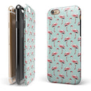 The All Over Mint Flamingo Pattern iPhone 6/6s or 6/6s Plus 2-Piece Hybrid INK-Fuzed Case