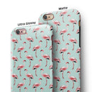 The All Over Mint Flamingo Pattern iPhone 6/6s or 6/6s Plus 2-Piece Hybrid INK-Fuzed Case
