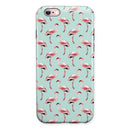 The All Over Mint Flamingo Pattern iPhone 6/6s or 6/6s Plus 2-Piece Hybrid INK-Fuzed Case