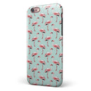 The All Over Mint Flamingo Pattern iPhone 6/6s or 6/6s Plus 2-Piece Hybrid INK-Fuzed Case