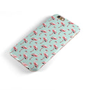 The All Over Mint Flamingo Pattern iPhone 6/6s or 6/6s Plus 2-Piece Hybrid INK-Fuzed Case