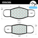The All Over Mint Flamingo Pattern  - Made in USA Mouth Cover Unisex Anti-Dust Cotton Blend Reusable & Washable Face Mask with Adjustable Sizing for Adult or Child