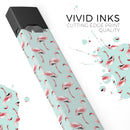 The All Over Mint Flamingo Pattern  - Premium Decal Protective Skin-Wrap Sticker compatible with the Juul Labs vaping device