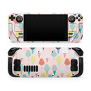 The All Over Pink Ice Cream Cone Pattern // Full Body Skin Decal Wrap Kit for the Steam Deck handheld gaming computer