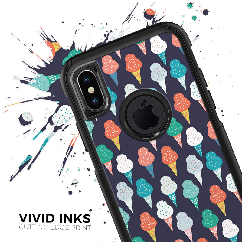 The All Over Teal and Green Ice Cream Cones - Skin Kit for the iPhone OtterBox Cases