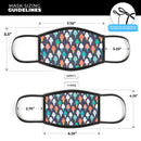 The All Over Teal and Green Ice Cream Cones - Made in USA Mouth Cover Unisex Anti-Dust Cotton Blend Reusable & Washable Face Mask with Adjustable Sizing for Adult or Child