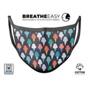 The All Over Teal and Green Ice Cream Cones - Made in USA Mouth Cover Unisex Anti-Dust Cotton Blend Reusable & Washable Face Mask with Adjustable Sizing for Adult or Child