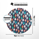 The All Over Teal and Green Ice Cream Cones// WaterProof Rubber Foam Backed Anti-Slip Mouse Pad for Home Work Office or Gaming Computer Desk