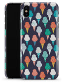 The All Over Teal and Green Ice Cream Cones - iPhone X Clipit Case