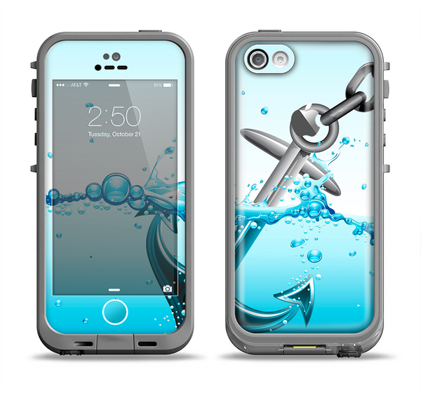 The Anchor Splashing Apple iPhone 5c LifeProof Fre Case Skin Set