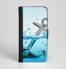 The Anchor Splashing Ink-Fuzed Leather Folding Wallet Case for the iPhone 6/6s, 6/6s Plus, 5/5s and 5c