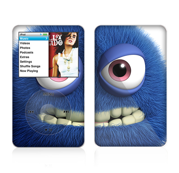 The Angry Blue Fury Monster Skin For The Apple iPod Classic