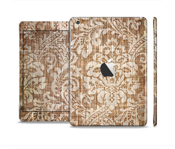 The Antique Floral Lace Pattern Full Body Skin Set for the Apple iPad Mini 2