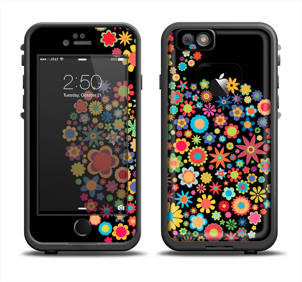The Apple Icon Floral Collage Apple iPhone 6/6s Plus LifeProof Fre Case Skin Set