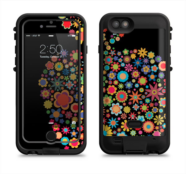 the apple icon floral collage  iPhone 6/6s Plus LifeProof Fre POWER Case Skin Kit