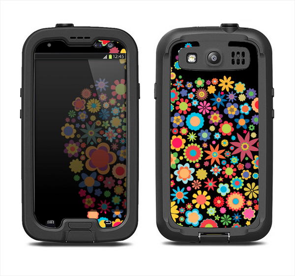 The Apple Icon Floral Collage Samsung Galaxy S3 LifeProof Fre Case Skin Set