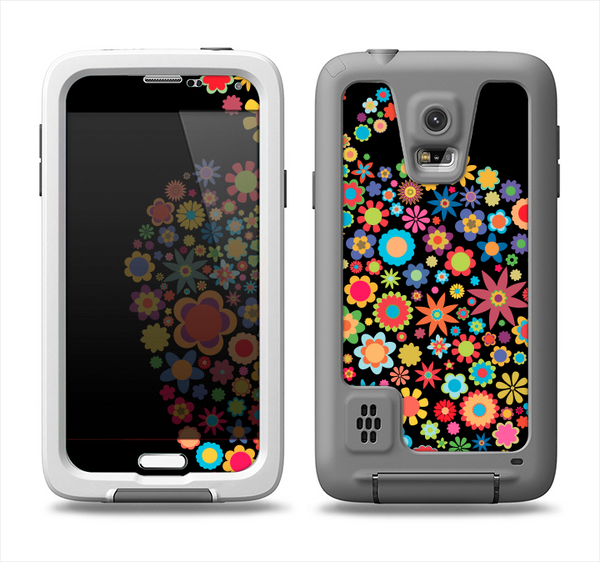 The Apple Icon Floral Collage Samsung Galaxy S5 LifeProof Fre Case Skin Set