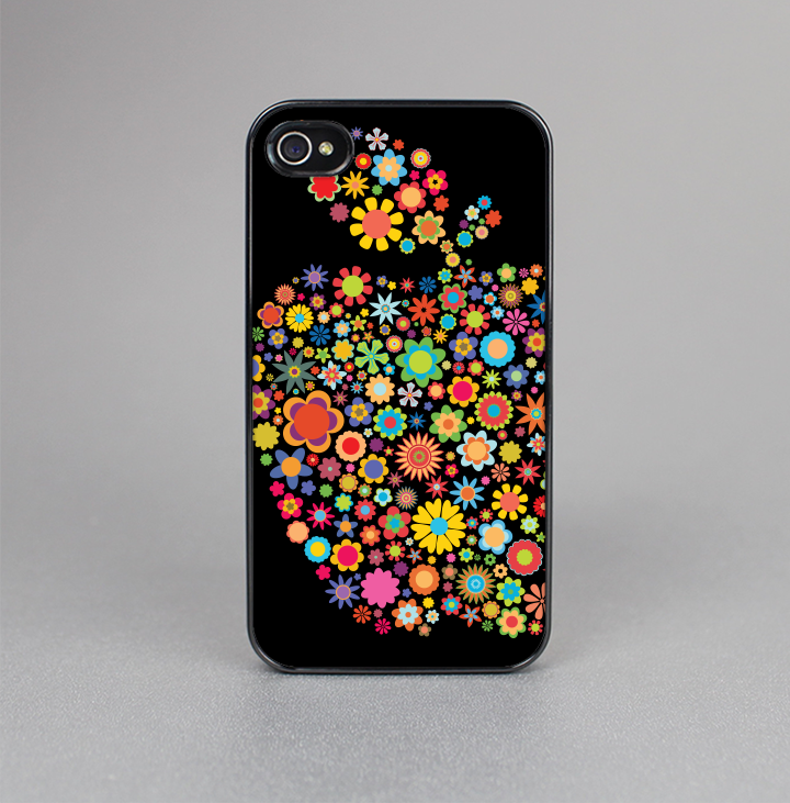 The Apple Icon Floral Collage Skin-Sert for the Apple iPhone 4-4s Skin-Sert Case