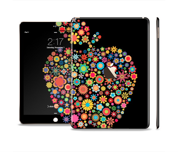 The Apple Icon Floral Collage Skin Set for the Apple iPad Air 2