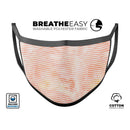 The Apricot Grunge Surface with Chevron - Made in USA Mouth Cover Unisex Anti-Dust Cotton Blend Reusable & Washable Face Mask with Adjustable Sizing for Adult or Child