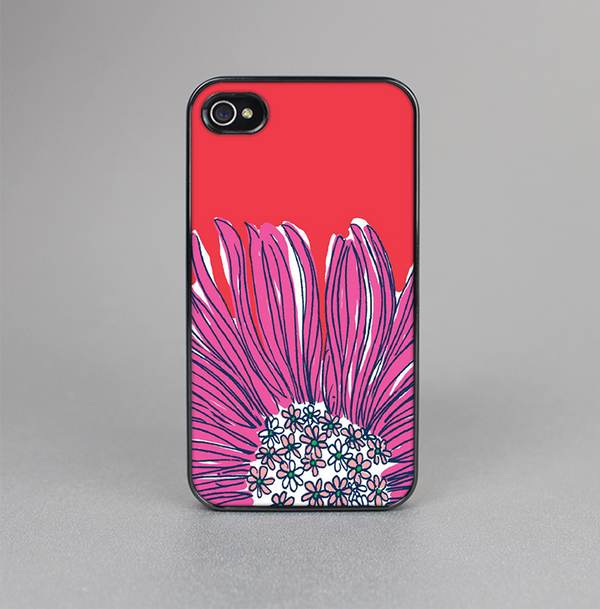 The Artistic Purple & Coral Floral Skin-Sert for the Apple iPhone 4-4s Skin-Sert Case