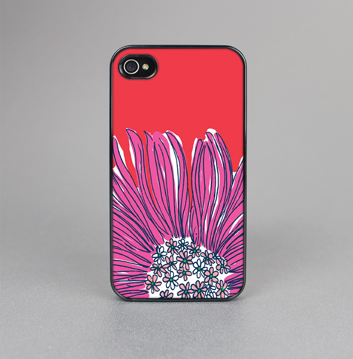 The Artistic Purple & Coral Floral Skin-Sert for the Apple iPhone 4-4s Skin-Sert Case
