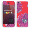 The Artistic Purple & Coral Floral Skin for the Apple iPhone 5c