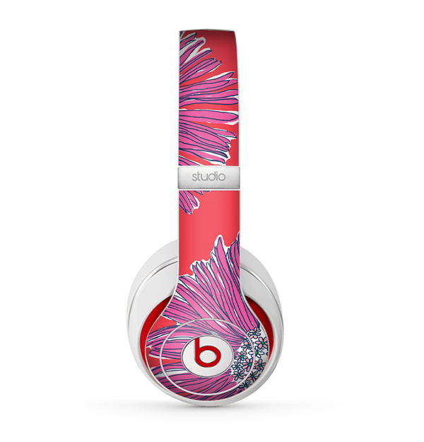 The Artistic Purple & Coral Floral Skin for the Beats by Dre Studio (2013+ Version) Headphones