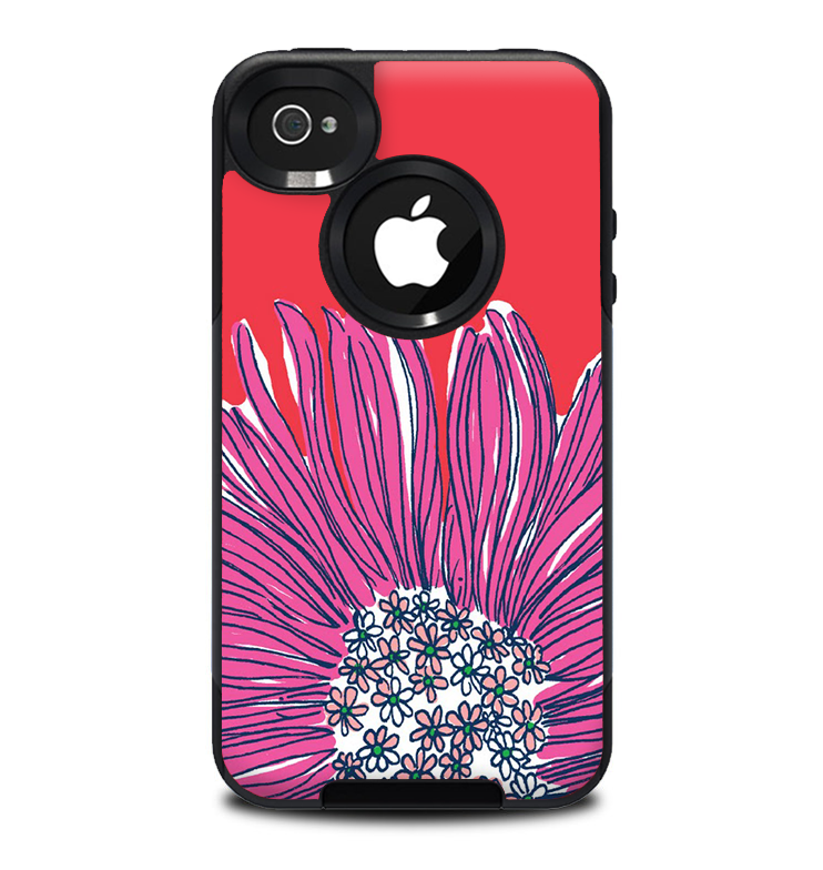 The Artistic Purple & Coral Floral Skin for the iPhone 4-4s OtterBox Commuter Case