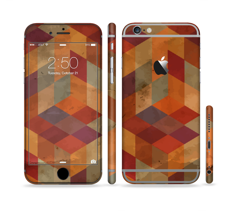 The Autumn Colored Geometric Pattern Sectioned Skin Series for the Apple iPhone 6s
