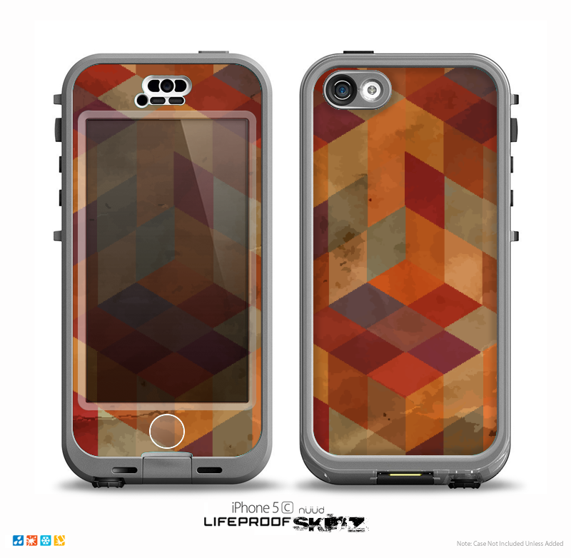 The Autumn Colored Geometric Pattern Skin for the iPhone 5c nüüd LifeProof Case