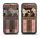 The Aztec Pink & Brown Lion Pattern Apple iPhone 6/6s LifeProof Fre Case Skin Set