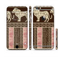 The Aztec Pink & Brown Lion Pattern Sectioned Skin Series for the Apple iPhone 6s Plus