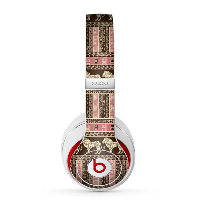 The Aztec Pink & Brown Lion Pattern Skin for the Beats by Dre Studio (2013+ Version) Headphones-Recovered
