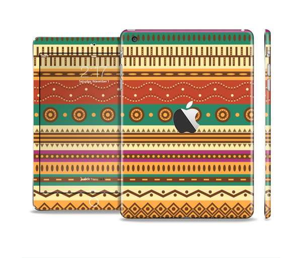 The Aztec Tribal Vintage Tan and Gold Pattern V6 Full Body Skin Set for the Apple iPad Mini 2