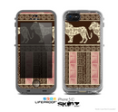 The Aztec ppink Lion Pattern Skin for the Apple iPhone 5c LifeProof Case