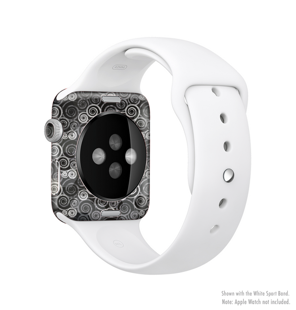 The Back & White Abstract Swirl Pattern Full-Body Skin Kit for the Apple Watch