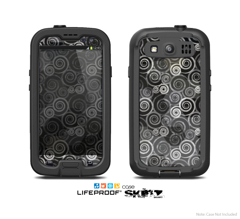The Back & White Abstract Swirl Pattern Skin For The Samsung Galaxy S3 LifeProof Case