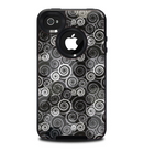 The Back & White Abstract Swirl Pattern Skin for the iPhone 4-4s OtterBox Commuter Case