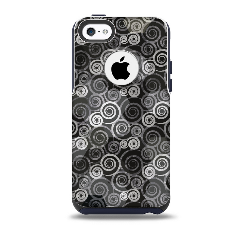 The Back & White Abstract Swirl Pattern Skin for the iPhone 5c OtterBox Commuter Case