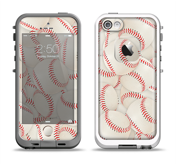 The Baseball Overlay Apple iPhone 5-5s LifeProof Fre Case Skin Set