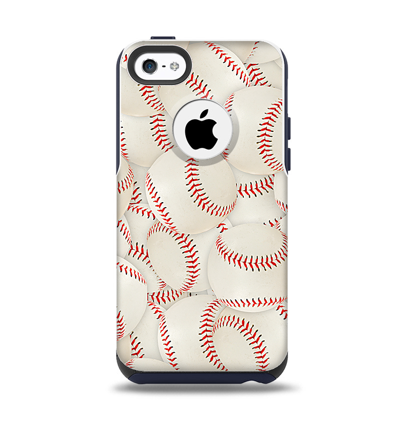 The Baseball Overlay Apple iPhone 5c Otterbox Commuter Case Skin Set
