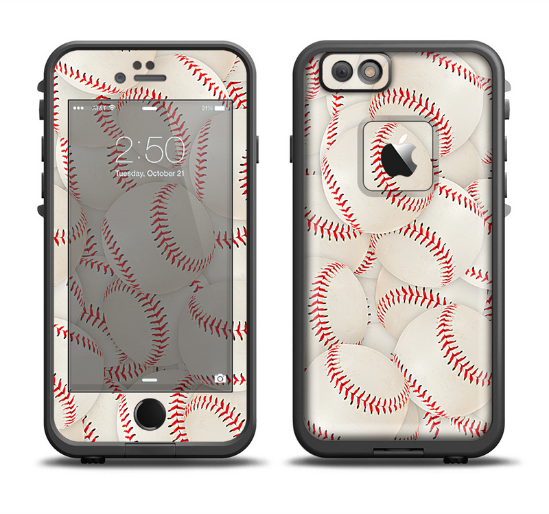 The Baseball Overlay Apple iPhone 6/6s Plus LifeProof Fre Case Skin Set