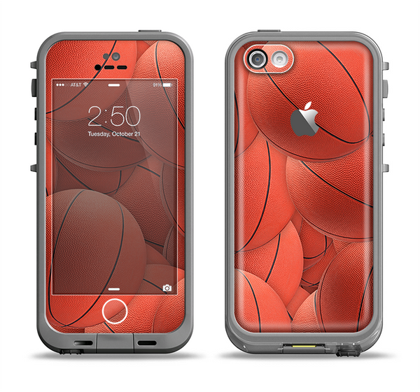 The Basketball Overlay Apple iPhone 5c LifeProof Fre Case Skin Set
