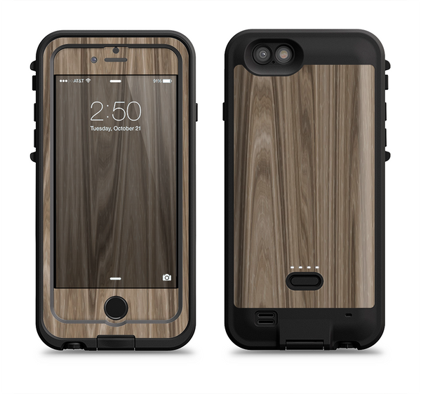 The Beige Woodgrain Apple iPhone 6/6s LifeProof Fre POWER Case Skin Set