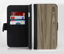The Beige Woodgrain Ink-Fuzed Leather Folding Wallet Credit-Card Case for the Apple iPhone 6/6s, 6/6s Plus, 5/5s and 5c
